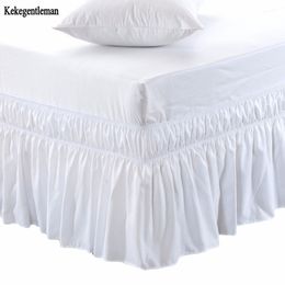 Eenpersoonsbed rok elastisch bed ruches gemakkelijk fit gemakkelijk off fade resistent vaste kleurbed rokken hotel twin queen king size