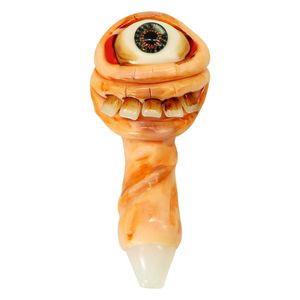 Solo Big Eye Design Glass Resin Hand Pipe Bongs Dientes frescos Water Herb Pipes Embriagador Grueso Pyrex Cuchara Fumar Oil Rig Dab Burner Tabaco Tubo portátil DHL