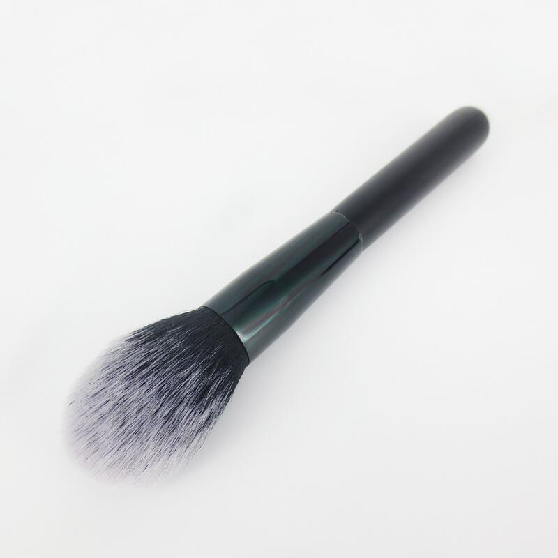 Single Blush Brush Płomień Szczotka kosmetyczna z uchwytem z drewna Czarny Fundacja Pędzel proszkowy 50 sztuk / partia DHL