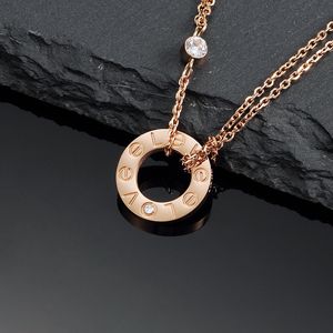 Enkele Klassieke Steen Schroef LIEFDE Ketting voor Vrouwen Meisje Slide Hanger Neckalce Halsbanden Collier Femme 316L Titanium Staal Beroemd Merk