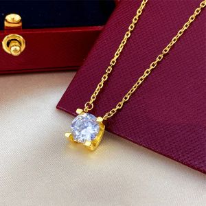 Enkele diamanten hanger kettingen voor dames heren designer sieraden zilveren rosé gouden ketting charme paren verloving bruiloft feest jubileum