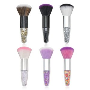 Single Diamond Transparent Handvat Poeder Makeup Borstels Kleine Dikke Taper Crystal Grain Quicksand Handvat Blush Foundation Brush