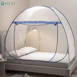 Yourt mongolien à une seule porte en forme de dortoir à fermeture à glissière en forme de U-Bunk inférieur inférieur d'installation gratuite Mosquito Net Queen King Size Decor