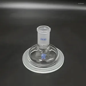 Tapa de botella de reacción de boca de tierra única, brida de 100mm/150mm/200mm/230mm, junta de diámetro exterior, cubierta de vidrio 24/40