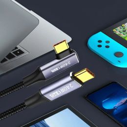 Enkele kop enkele elleboog 90 graden hoek mannelijk voor mannelijke laadlijn USB Type C Gegevenskoord Data Draadlaadkabel USB C Cable