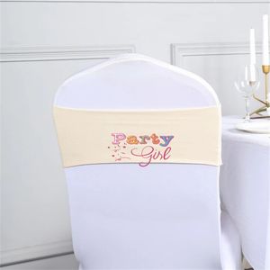 Single Layer Lycra stoelband Spandex Stoel Sash Bow Fit Chair Cover Wedding Event Feest Kerstdecoratie