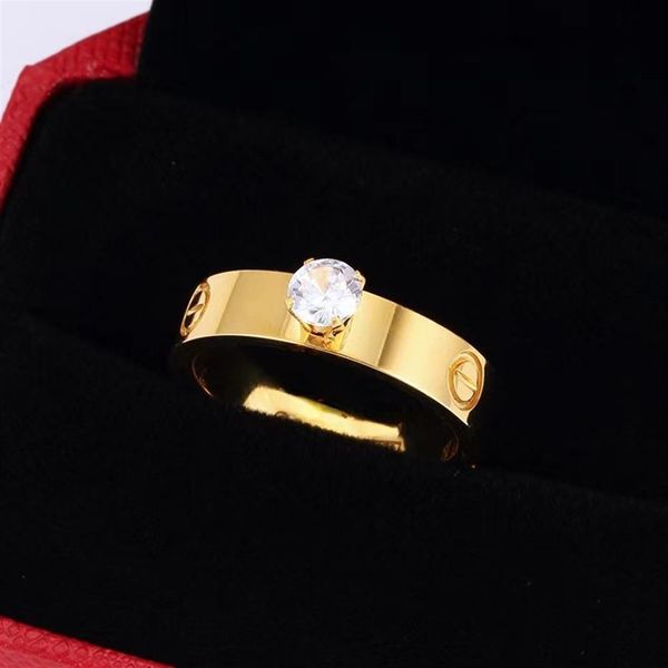 Bague à ongles unique bande bijoux de mode luxe diamant dames acier titane hommes et femmes aiment bagues jeunes mariés cadeaux de mariage christ209r