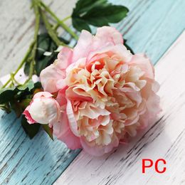 Single Peony Boeket Kunstbloemen Zijde Pioenrozen Boeket Bruiloft Woondecoratie Fake Peony Flower Garden Craft Art Decor