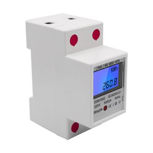 Eenfase din-rail energiemeter 5-80A 220V 50Hz elektronische kWh-meter met LCD-achtergrondverlichting digitale display DDM15SD