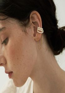 Boucle d'oreille avec pompon en perles naturelles, pièce unique, sans Piercing, Clip ferromagnétique pour femmes, minimaliste, 3318753