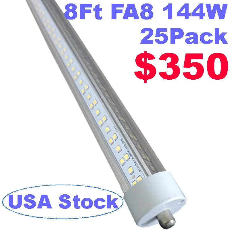 Fa8 Tubo De Luz LED T8 Con Base FA8 De Un Solo Pin, 8 Pies, 144 W, Cubierta ...