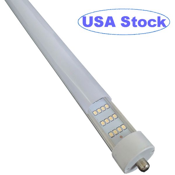 Ampoule à tube LED T8 144 W à une broche 8 pieds 4 rangées de LED, FA8 Base LED Shop Lights 250 W Lampe fluorescente de remplacement à double extrémité, blanc froid 6000 K crestech
