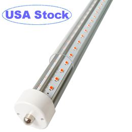 Bombilla de tubo LED T8 de 72 W de un solo pin, LED de doble fila de 8 pies, luces LED de base FA8 para tienda, lámpara fluorescente de repuesto de 250 W, potencia de doble extremo, blanco frío 6000 K crestech168