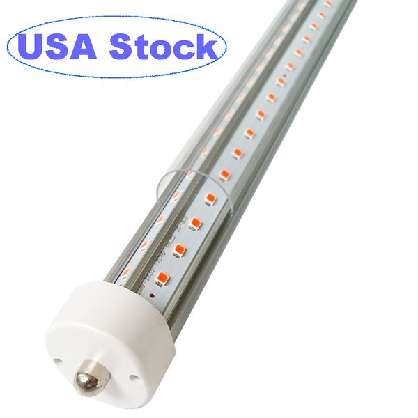 Bombilla de tubo LED T8 de 72 W de un solo pin, LED de doble fila de 8 pies, luces LED de base FA8 para tienda, lámpara fluorescente de repuesto de 250 W, potencia de doble extremo, blanco frío 6000 K oemled