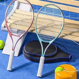 Raqueta de tenis de aleación de aluminio de un solo rebote para adultos Dispositivos de entrenamiento deportes Juegos juveniles al aire libre para principiantes 240401