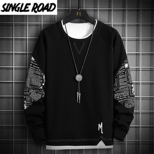 Single Road Crewneck Sweatshirt Spring Harajuku Oversized Japanse streetwear zwarte hoodie mannen sweatshirts hoodies mannelijk 220805