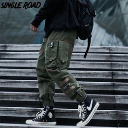 Pantalon Cargo pour hommes, simple route, poches latérales, mode, Hip Hop, Techwear, jogging, Streetwear japonais, 220325