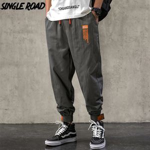Single Road Hommes Sarouel Hommes Mode 2021 Baggy Coton Hip Hop Joggers Japonais Streetwear Pantalon Mâle Pantalon Cargo Pour Hommes 220212