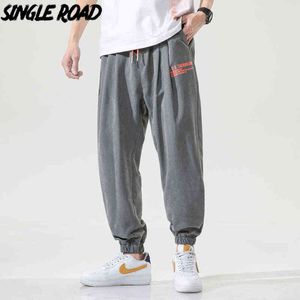 Single Road Mens Sneldrogende Sweatpants Mannen 2021 Solid Baggy Joggers Running Sport Broek Broek Casual Jogging Broek voor Mannen G0104