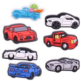 Vente unique 1 pièces PVC mignon dessin animé chaussure breloques Kawaii camion sport voiture camion parapluie Croces Jibz boucle ajustement bracelets décoration