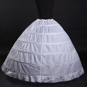 Hoogwaardige witte 6 Hoops Petticoat Crinoline Slip Underskirt voor trouwjurk Bridal Prom Quinceanera jurken224v