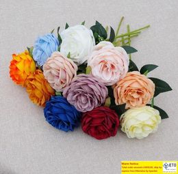 Fleur de Rose à tige unique 30cm de longueur Roses en soie artificielle fête de mariage fleurs décoratives pour la maison blanc rose rouge SN4120