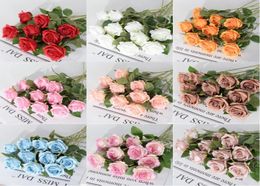 Fleurs de roses à tige unique, rouge, Rose, violet, bleu, centres de table de mariage, proposition de fiançailles, anniversaire, décoration de la maison, 9788930