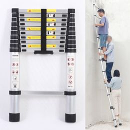 Enkele telescopische ladder/aluminiumlegering voor thuis tuin bouwgebruik/stabiele veiligheid multifunctioneel handig/bamboeladder EN131