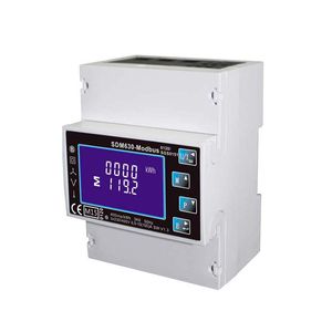 Freeshipping Single / Three Phase Multifunctie DIN-rail digitale energiemeter, kWh elektriciteitsmeter met RS485 Modbus-uitgang SDM630 MODBUS