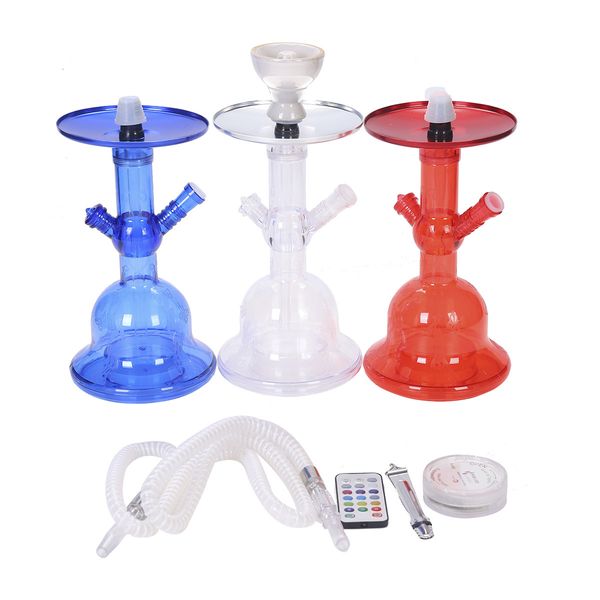 Ensemble de narguilé moyen acrylique à tube unique lumière LED narguilé Shisha