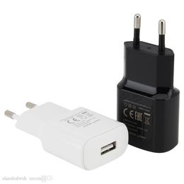 Enkele USB-wandtelefoonoplader EU-stekker 5V 2A AC Home Travel Power Adapter voor universele smartphone-tablets