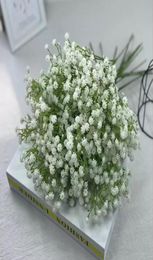 Gypsophile blanche unique, fausses fleurs artificielles en soie, décoration de mariage pour la maison, 7951063