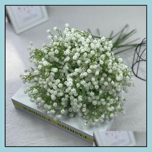 Gypsophila Baby Breath artificielle, fausses fleurs en soie, plante blanche, décoration de mariage, livraison directe, couronne décorative 2021
