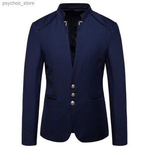 Sinicism Merkkleding Lente Heren Modetrend klein pak / Mannelijke slim fit zakelijke Chinese tuniekpak / Heren Blazers Jassen S-4XL Q230828