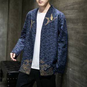 Sinicisme Store Nieuwe heren lente borduurjas mannen Chinese stijl casual 2020 jas man mannelijke traditionele modejas oversized 5xl