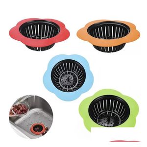 Coladores de fregadero Sile Cocina Colador Flor en forma de ducha Drenajes Er Colador Alcantarillado Filtro de cabello Accesorios Drop Entrega Hogar Jardín DHK1F