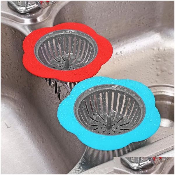 Crépines d'évier Sile Cuisine Crépine En Forme De Fleur Drains De Douche Er Passoire D'égout Filtre À Cheveux Accessoires Rre14262 Livraison Directe Accueil Oth6G