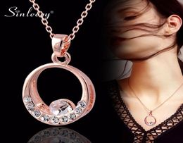 Sinleery Classic Cumbic Zirconia Round Circle Pendant Colliers POUR FEMMES COLLAR COLLAIRE COLLER COULEUR COLOR XL444 SSC6904676