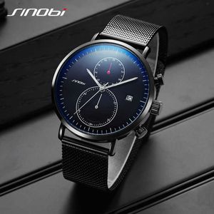 Sinobi 2020 nieuwe multifunctionele mannen horloge mode diy lichtgevende quartz horloge voor mannen mannelijke casual sport chronograaf stop horlogeklok Q0524