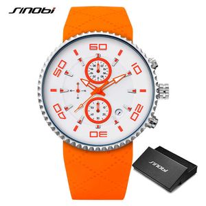 Sinobi 2021 Mode Montres de sport pour hommes Chronomètre étanche en silicone Chronographe Montres Relojes Para Hombre Cadeau Q0524