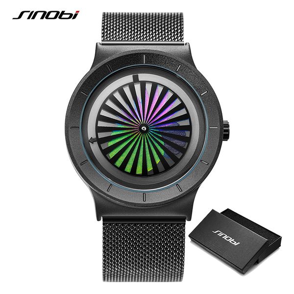 Sinobi marca diseño creativo relojes para hombres moda inteligente colorido deportes de lujo impermeable hombre reloj de pulsera de cuarzo reloj hombre X0524