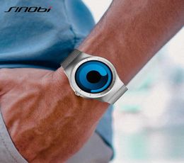 SINOBI Brand Creative Sports Quartz Watch Men Strap de acero inoxidable Mensificación Mensificación Talento Rotación de moda Relogio Masculino X3650302