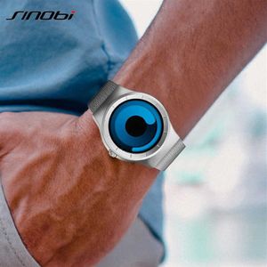 SINOBI Merk Creatieve Sport Quartz Horloge Mannen Roestvrij Stalen Band Heren Horloges Talent Mode Rotatie Klok Relogio Masculino X3134