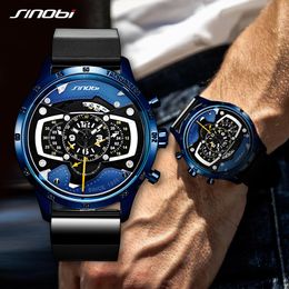 SINOBI voiture vitesse sport hommes montres créatif montre-bracelet pour homme Punk étanche montre à Quartz militaire Reloj Hombre Racing Watc179Y