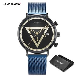 Sinobi Creative Design Man Triangle Chronographe Montre Mode Sports Hommes Multifonction Quartz Montres Relogio Masculino Q0524