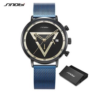 Sinobi Creative Design Man Triangle Chronograph Horloge Mode Sport Heren Multifunctionele Quartz Horloges Relogio Masculino Q0524