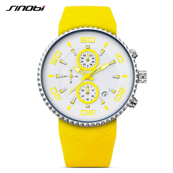 Sinobi Moda Hombres Mujeres Relojes deportivos Cronómetro Impermeable Sile Band Running Cronógrafo Reloj Relojes para Hombre X0524