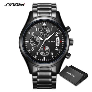 Sinobi Mode Pilot Heren Chronograaf Polshorloge Waterdicht Luxe Merk Mannen Horloge Diver Mannen Geneva Quartz Klok Q0524