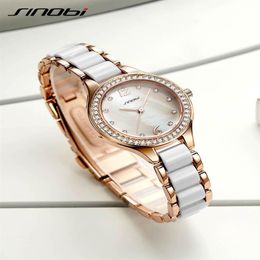 SINOBI Orologi da polso da donna di moda per orologi da donna eleganti Orologio da polso in oro rosa con diamanti Orologio femminile Relojes Mujer ni292T