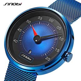 SINOBI hommes montre homme voiture tableau de bord montres créatives mode vitesse sport lecteur calendrier hommes en acier inoxydable montres à Quartz 220s